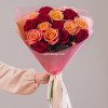 Микс роз персиковые+красные 15шт