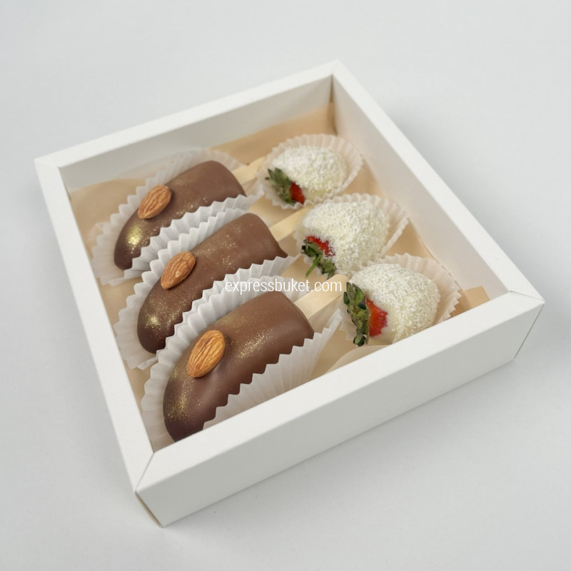 Набор клубника и бананы в шоколаде 1